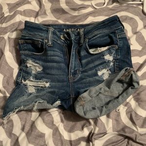AE high rise jean shorts